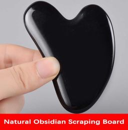 Natural Obsidian Gua Sha Board Black Jade Stone Body Facial Eye Scraping Plate Acupuncture Massage Relaxation Health Care2004727