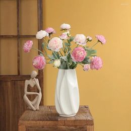 Decorative Flowers Elegant Silk Peony Flower Arrangement For Wedding Garden Decor Artificial Peonies Bouquet Po Props Fade-resistant Fake