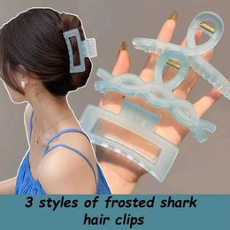 Hair Clips Barrettes New large jelly colored hair clip acrylic shark claw suitable for girls fashionable summer Updo headwear accessories