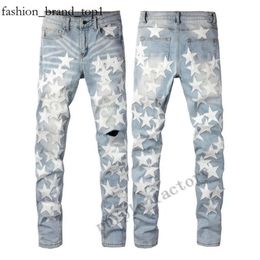 Jeans Jeans Mens Womens Amirir Pants Designer Pants Trousers Biker Embroidery Ripped for Trend Cotton Fashion Jeans Amirir Men Casual Pants Black Tight Fitting 1385