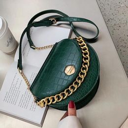 Shoulder Bags Texture Bag Women's Korean Fashion Stone Pattern Versatile Chain One Cross Saddle