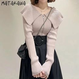 Women's Knits Matakawa Autumn Winter Clothes Women Sweaters Zipper Solid Japanese Style Vintage Short Cardigans Elegant Knitwears