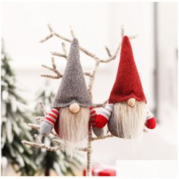 Christmas Decorations Handmade Swedish Gnome Scandinavian Tomte Santa Nisse Nordic P Elf Toy Table Ornament Xmas Tree Jk1910Xb Drop De Ots7S