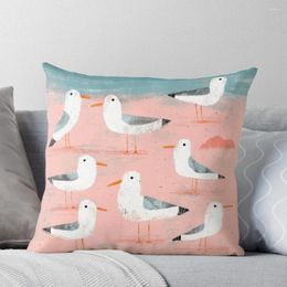 Pillow Seagulls On The Shore Throw Embroidered Cover Luxury Sofa S