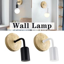 Wall Lamp Wood Iron Lamps Vintage Sconce Light Fixture E27 220V Bedside Retro Industrial Decor Dining Room Bedroom