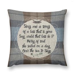 Pillow Outlander Song - Fraser Tartan Kilt Elements Throw Pillowcase Sofa Cover