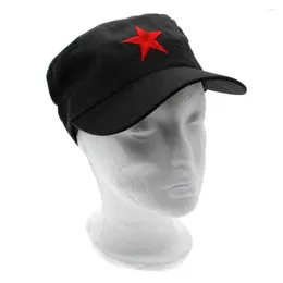 Berets Chinese China Unisex Cotton Fabric Red Star Green Flat Military Hats Army Cap
