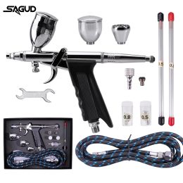 Shavers Airbrush 0.3/0.5/0.8mm Nozzle Accessories Kit Double Actinon Professional Airbrush for Cars Model Spray Gun Painting Nails Art