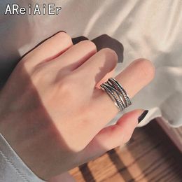 Cluster Rings Vintage Layered Twist For Women Multi-layer Index Finger Ring Simple Neutral Opening Adjustable Wedding Jewellery