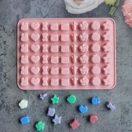 Moulds 54 Hole Animal Silicone Candy Mould Rabbit Carrot Chocolate Biscuit Jelly Making Mould DIY Cake Decor Baking Tool Ice Cube Gift