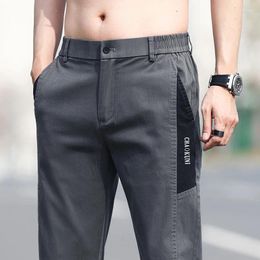 Men's Pants 2024 Four Seasons Men Classic Work Stretch Cotton Business Slim Fit Grey Black Male Office Casual Cargo Trousers