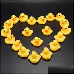 Bath Tools Accessories 3.5Cm Baby Water Duck Toy Sounds Mini Yellow Rubber Ducks Small-Duck Children Swiming Beach Gifts Toys Drop Del Otu6M