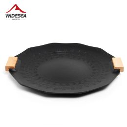 Grills Widesea Frying Pan Nonstick Camping Grill Meat Plate BBQ Baking Fried Egg Tray Pancake Dish Cooking Outdoor Picnic Family Party