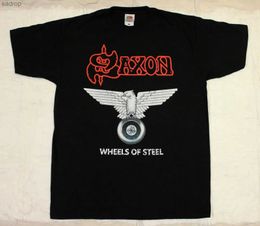 Men's T-Shirts New Saxon Sacrifice British Heavy Metal Rock Band Mens White T-shirt Size S to 3XL 2017 New Fashion Mens T-shirt Short sleevedXW