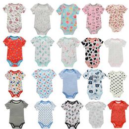 Rompers 1-2 baby tight fitting clothes suitable for newborn summer baby jumpsuit girls/boys clothing 0-12M newborn clothing soft and tight fitting baby clothingL24F