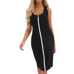 Casual Dresses Women'S Sexy High Waisted Sleeveless Tight Zippered Short Skirt Elegant For Women Summer 2024