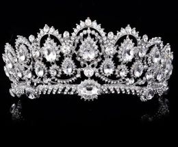 Luxurious Sparkle Pageant Crowns Rhinestones Wedding Bridal Crowns Bridal Jewellery Tiaras Hair Accessories shiny bridal tiaras7558001
