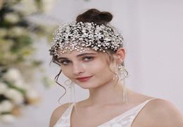 Wedding Bridal Forehead Headband Crystal Rhinestone Hairband Hair Accessories Crown Tiara Floral Flower Headpiece Jewellery Princess4609202