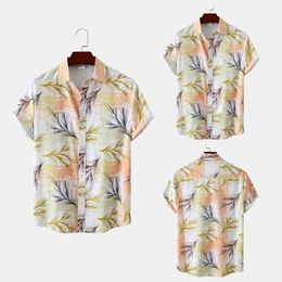 2024 Camisa de manga curta floral de primavera/verão para camisa masculina