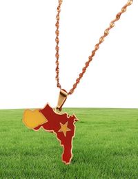 Ethiopia Tigray Region Map Flag Pendant Necklaces African Jewellery For Women Men2257074