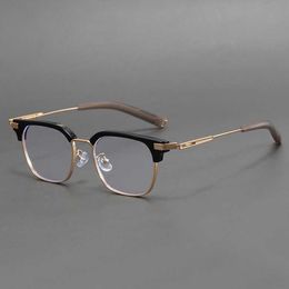 Designer Sunglasses Pi Shuai Anti Blue Light Eyeglass Frame Si Wen Mirror Frame Science and Technology Male Large Face Half Frame Can Be Paired with Myopia Glasses