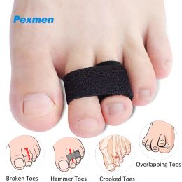 Treatment Pexmen 1/2/5/10Pcs Hammer Toe Straightener Hammertoe Splints Toe Cushioned for Broken Crooked and Overlapping Toes Black