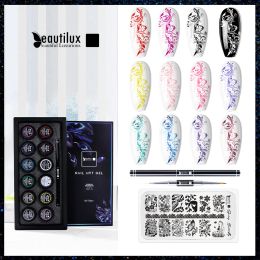 Gel Beautilux Stamping Gel Kit Polish Black White Nail Transfer Gel Soak Off Varnish Oil For Print Nail Art Stamp Plates Manicure 6g