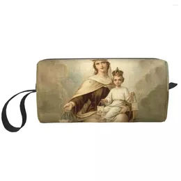 Storage Bags Travel Our Lady Of Mount Carmel Toiletry Bag Catholic Virgin Mary Cosmetic Makeup Organizer Women Beauty Dopp Kit Case