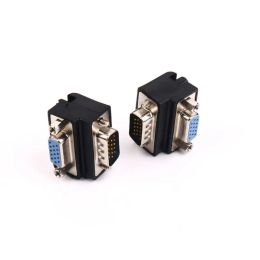 2024 new VGA Male To Female Adapter VGA 15 Male To 15 Female Right Angle 90 ° Turning Head Computer Display Extension Connector for VGA Male Tofor VGA 15 Male To 15 Female