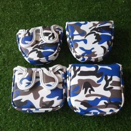 Aids Camo Blue Golf Club Center Shaft Mallet Putter Cover Magnetic Closure Design Camouflage Standard Size Headcover