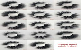 14 styles 25mm Real Mink lashes Fluffy False Eye Lash Handmade Dramatic Curly Lashes 3D eyelashes5163899