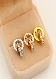 2021 316L Stainless Steel love stud earrings with little crystal earrings for women men Couples fine jewlery whole8049265