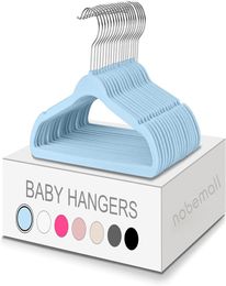 Kids Velvet Hangers 14 Inch Children039s Clothes NonSlip Baby Hangers for Infant Toddler 50pack8264331