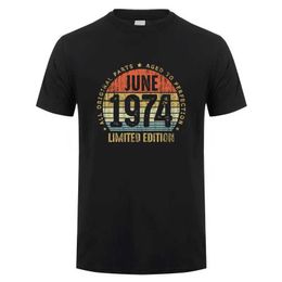 T-shirt maschile realizzate nell'aprile 1974 T-shirt Short Sle nate a marzo a ottobre novembre Ry Month 1974 Tops Birthday Gift Tee SD-004 J240426