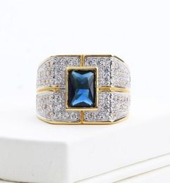 Natural Moissanite Gemstone 14K White Gold And Ring For Men Anillos De Hip Hop Bizuteria Wedding Rock Diamond Box Cluster Rings7110760