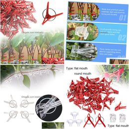 Other Building Supplies 25-100Pcs Plant Grafting Clip Plastic Gardening Tool For Cucumber Eggplant Watermelon Round Mouth Flat Anti-Fa Dhnq4
