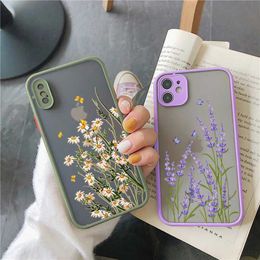 Cell Phone Cases Butterfly Lavender Higan Flower phone case suitable for iPhone 7 8 plus 12 13 mini 11 15 14 pro max X XR XS Max shock-absorbing case J240426