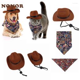 Dog Apparel NONOR Pet Hat For Cat Western Cowboy Po Prop Universal Cap Halloween Christmas Street Party Accessories