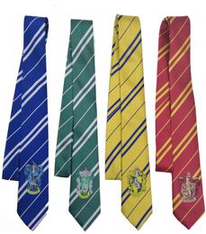 Skinny Tie Cosplay Costume Accessories Harry Boys Girls Slim Narrow Woven Jacquard Striped Cravata Magic Academy Neckties1220700