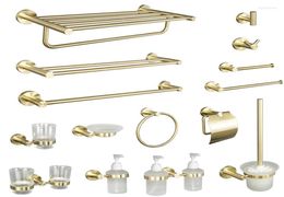 Bath Accessory Set Gold Bathroom Accessories Towel Bar Rail Shelf Toilet Brush Holder Wall Mount Paper Robe Hook Soap Dispenser Ri1184721