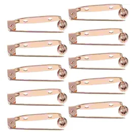 Brooches 10 Pcs Pin Decorative Pins DIY Accessories Lock Bar Apparel Back Clasp Secure Copper Clothing Fixing Handicraft