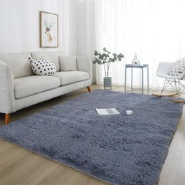 Carpets Factory Spot Wholesale Rectangular Solid Color Silk Carpet Bedroom Bed Living Room Sofa Blanket Tatami Mat