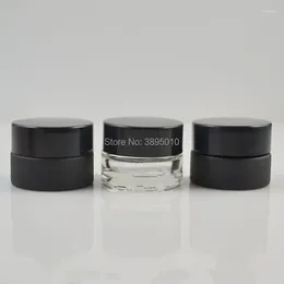 Storage Bottles Empty 5g Glass Cream Jar Small Women 5ml Cosmetic Container Black Clear Mini Refillable Bottle F1068