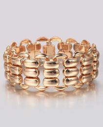 Link Chain 2316mm Wide Big Bangle 585 Rose Gold Rectangle Weaving Bracelets For Women Girls Wristband Fashion Jewelry Gifts 20cm9463356