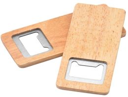 Wood Beer Bottle Opener Stainless Steel With Square Wooden Handle Openers Bar Kitchen Accessories Party Gift LX37251209386