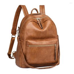 Backpack Women High Quality PU Leather Backpacks Vintage Female Shoulder Bag Ladies Large Capacity Travel Bagpack School Bags For Girls