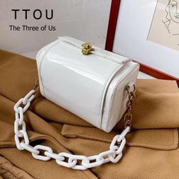 Bag 2024 Luxury Women Handbags Fashion Patent Leather Messenger Small Box Purse Chain Tote High Street Crossbody