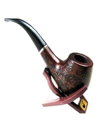 Whole Classic Wooden Enchase Carved Smoking Cigarette Pipes Philtre Tobacco Pipe 528133397025