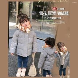 Down Coat Winter Arrival Korean Style Children' Jacket Thickened Warm Hooded Snowflake Pattern Fashion For Cute Girls Boys