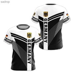 Men's T-Shirts German mens T-shirt with German national emblem print summer Oneck Pullover short sleeved casual mens oversized T-shirtXW